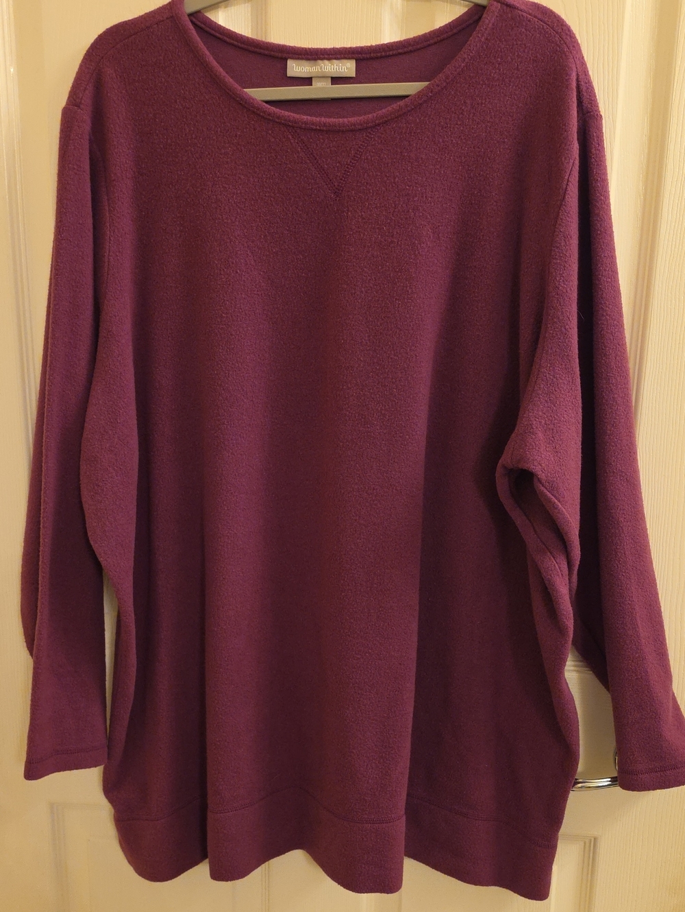 Woman Within Plum Crewneck Pullover Sweater